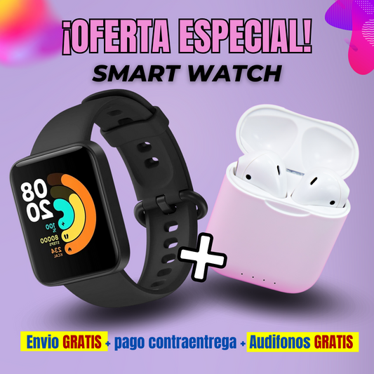 Super Oferta! Compra un Smart Watch y llévate totalmente GRATIS audífonos inalámbricos + 2 correas + Envió GRATIS + Pago CONTRAENTREGA